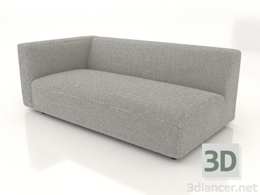 modello 3D Modulo divano per 2 persone (XL) 183x100 con bracciolo a sinistra - anteprima