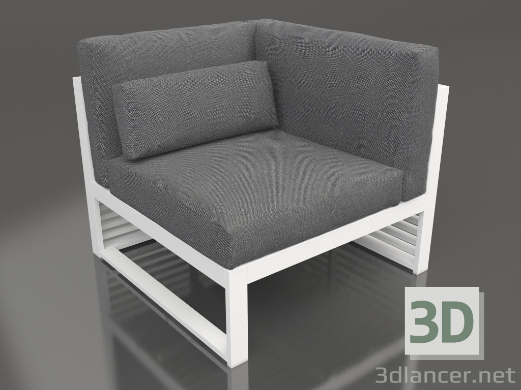 3D modeli Modüler kanepe 6. bölüm sağ, yüksek arkalık (Beyaz) - önizleme