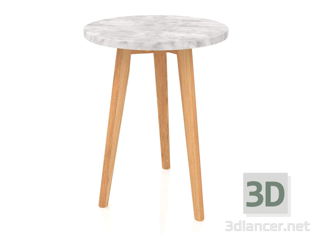 3d model Mesa auxiliar de piedra blanca S - vista previa