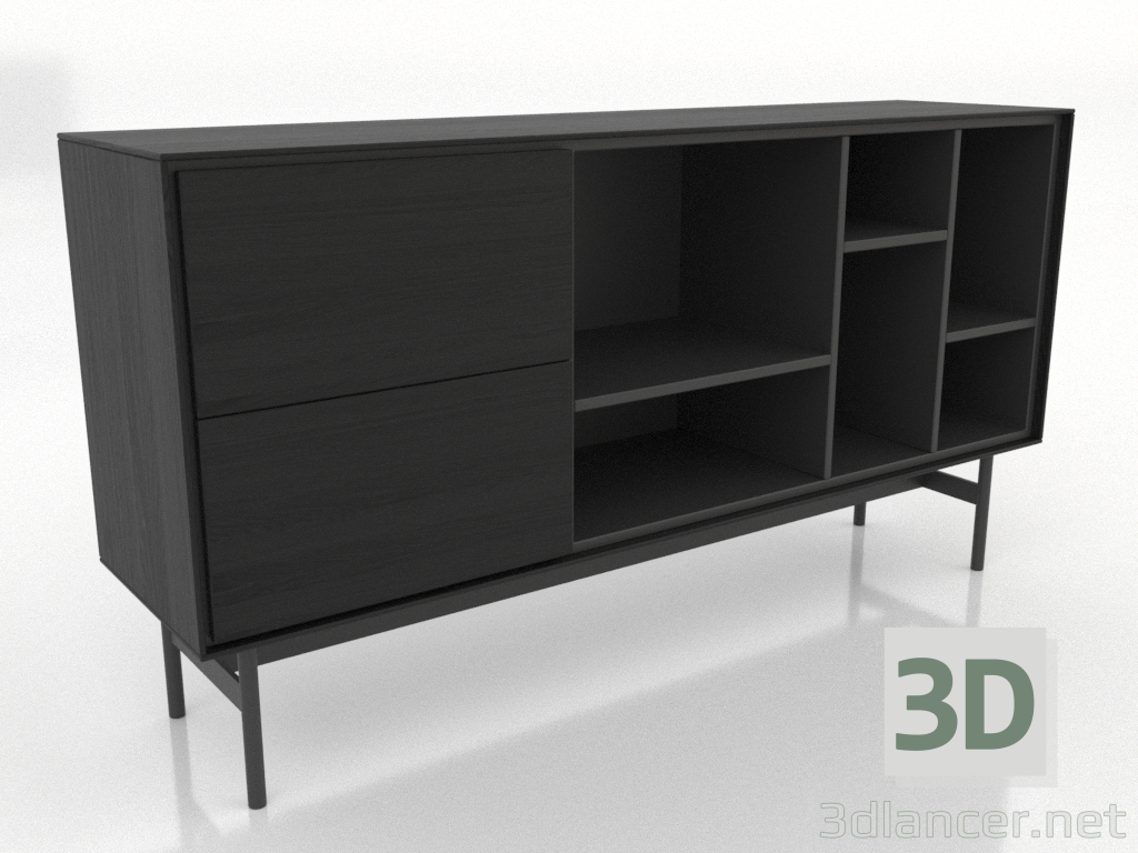 modello 3D Armadio 1 1600x400 mm (nero RAL 9005) - anteprima modello 3D Armadio 1 1600x400 mm (nero RAL 9005) - anteprima