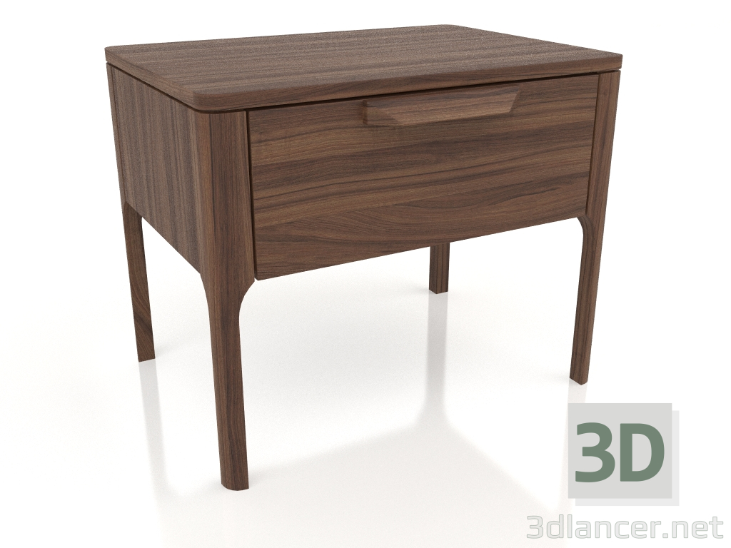 3D Modell Nachttisch, Walnussfurnier (55x39,5x45,4 cm) - Vorschau