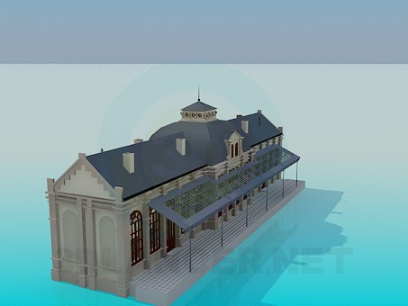 modello 3D Stazione ferroviaria - anteprima