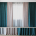 3d Curtains with tulle set 05 model buy - render