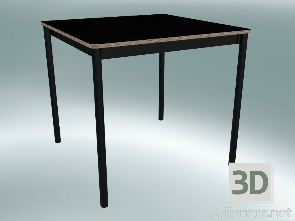 3D Modell Quadratischer Tischfuß 80X80 cm (Schwarz, Sperrholz, Schwarz) - Vorschau
