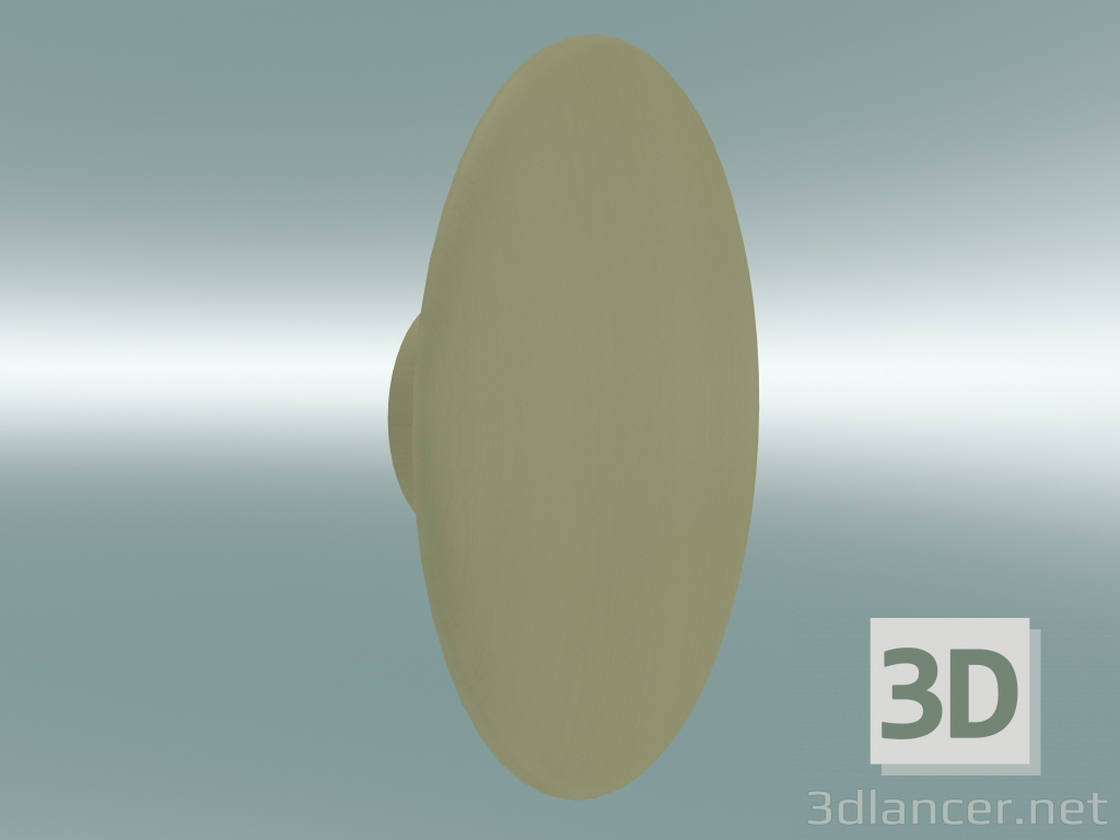 modello 3D Appendiabiti Dots Wood (Ø17 cm, Beige-Verde) - anteprima