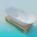 3d модель Ванна на дерев'яній підставці – превью