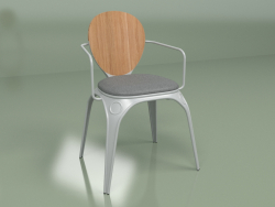 Cadeira Louix com almofada (cinza quente)