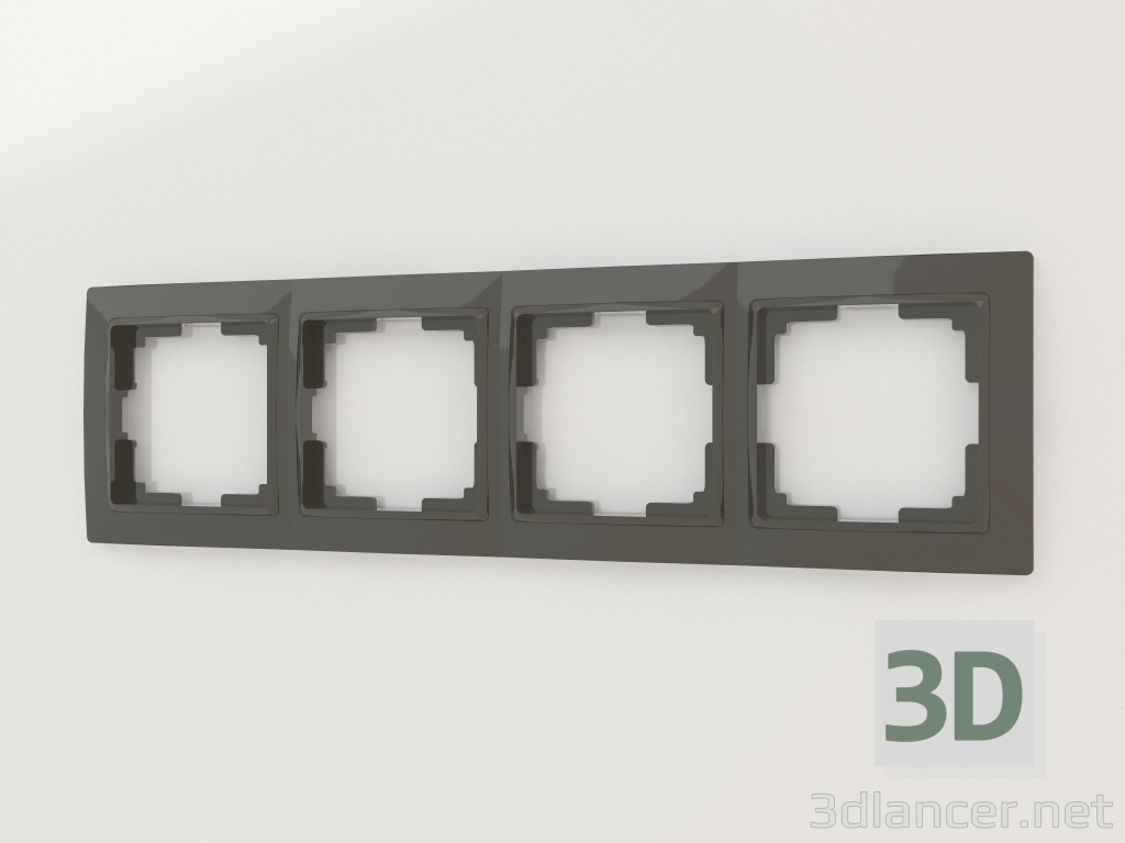 modello 3D Cornice per 4 montanti Snabb Basic (taupe) - anteprima