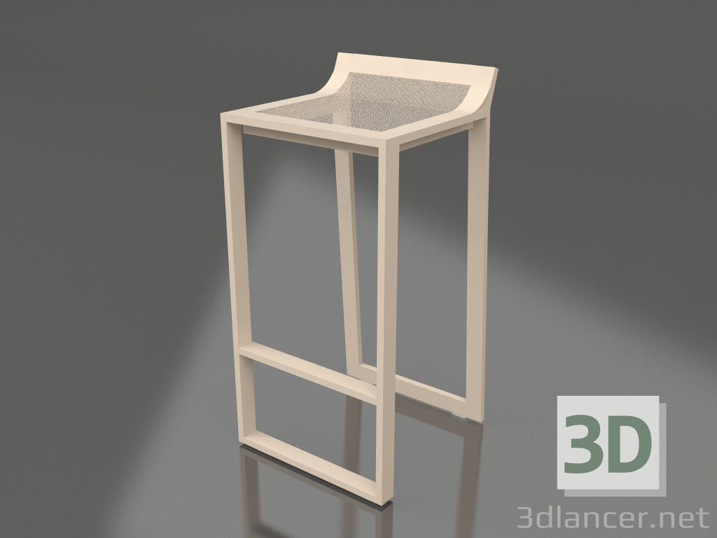 modèle 3D Tabouret haut avec dossier bas (Sable) - preview
