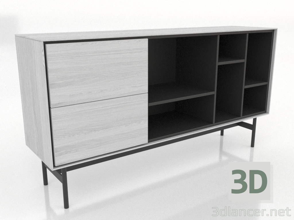 modello 3D Armadio 1 1600x400 mm (bianco RAL 9010) - anteprima modello 3D Armadio 1 1600x400 mm (bianco RAL 9010) - anteprima