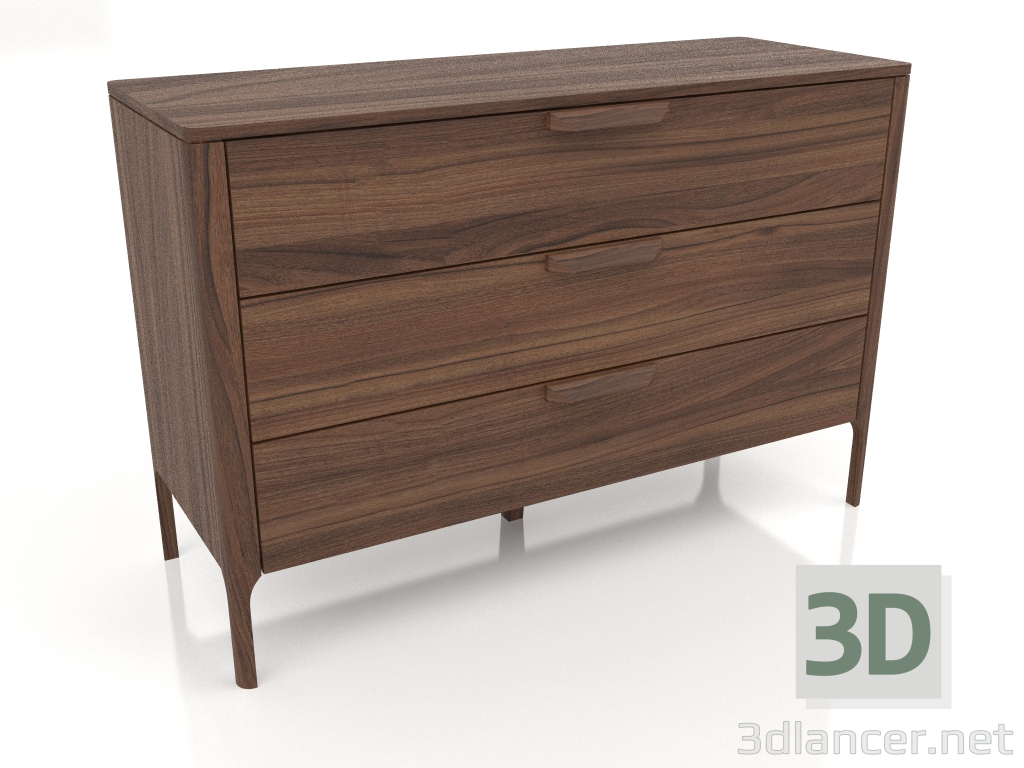 3d модель Комод, обробка шпон горіх (119.8x45x80.4 см) – превью