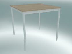 Tavolo quadrato Base 80X80 cm (Rovere, Bianco)