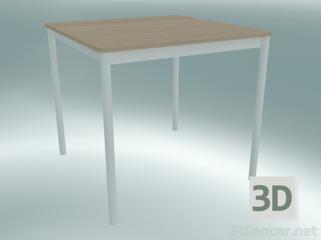 3D Modell Quadratischer Tischfuß 80X80 cm (Eiche, Weiß) - Vorschau