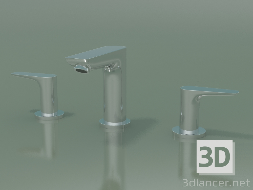 modello 3D Batteria lavabo 3 fori (71733000) - anteprima