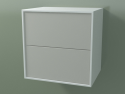 Doppelbox (8AUACA01, Gletscherweiß C01, HPL P02, L 48, P 36, H 48 cm)