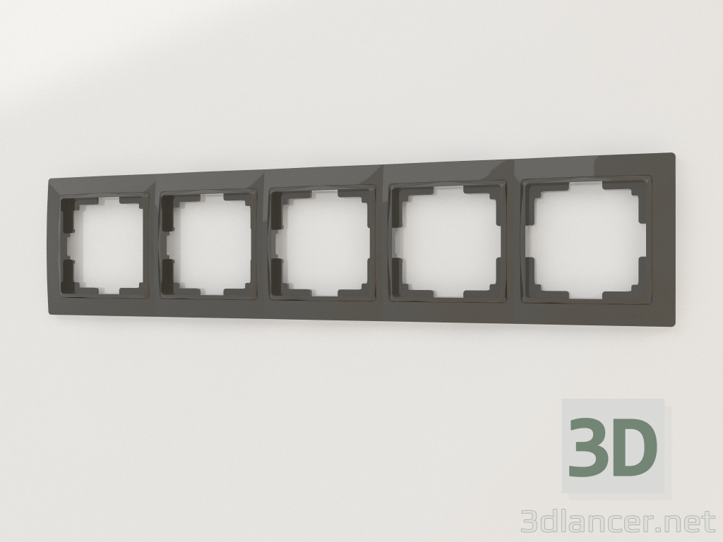 3D Modell Rahmen für 5 Pfosten Snabb Basic (grau-braun) - Vorschau