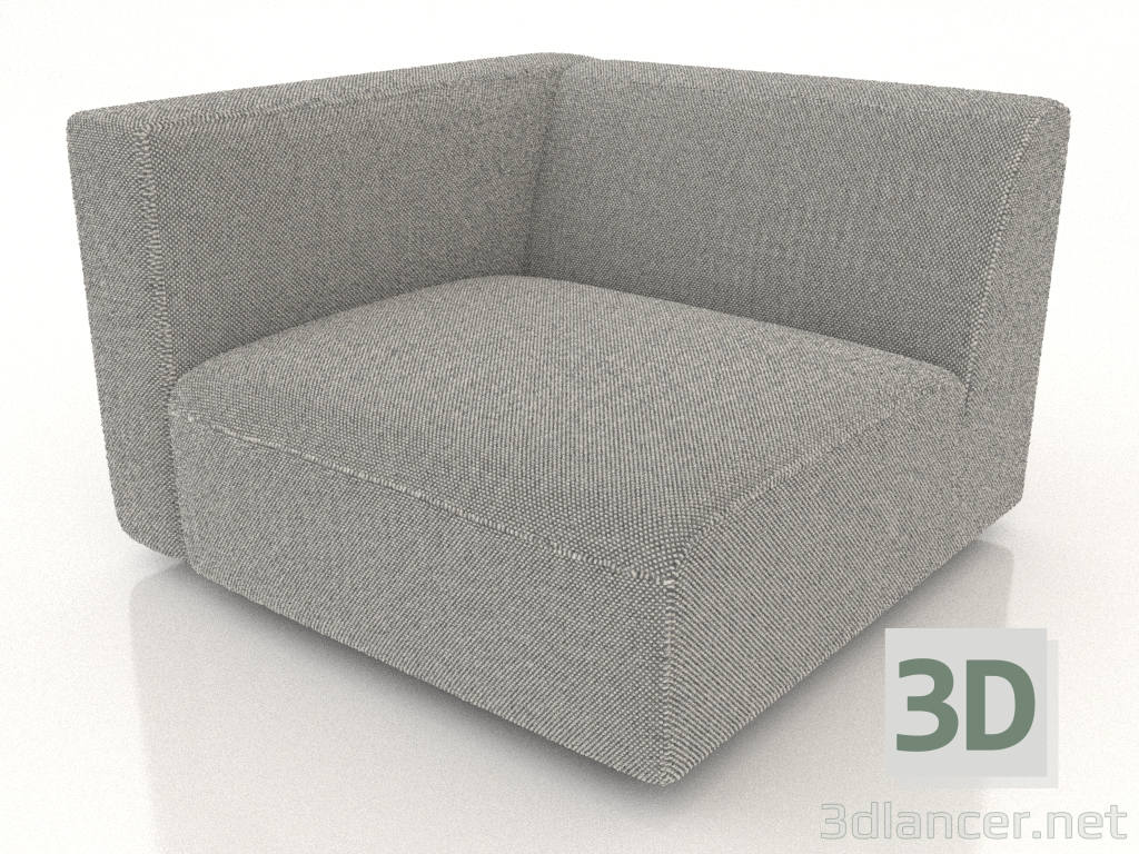 modello 3D Modulo divano 1 posto (XL) 83x100 con bracciolo a sinistra - anteprima