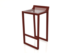 High stool with a low back (Wine red)