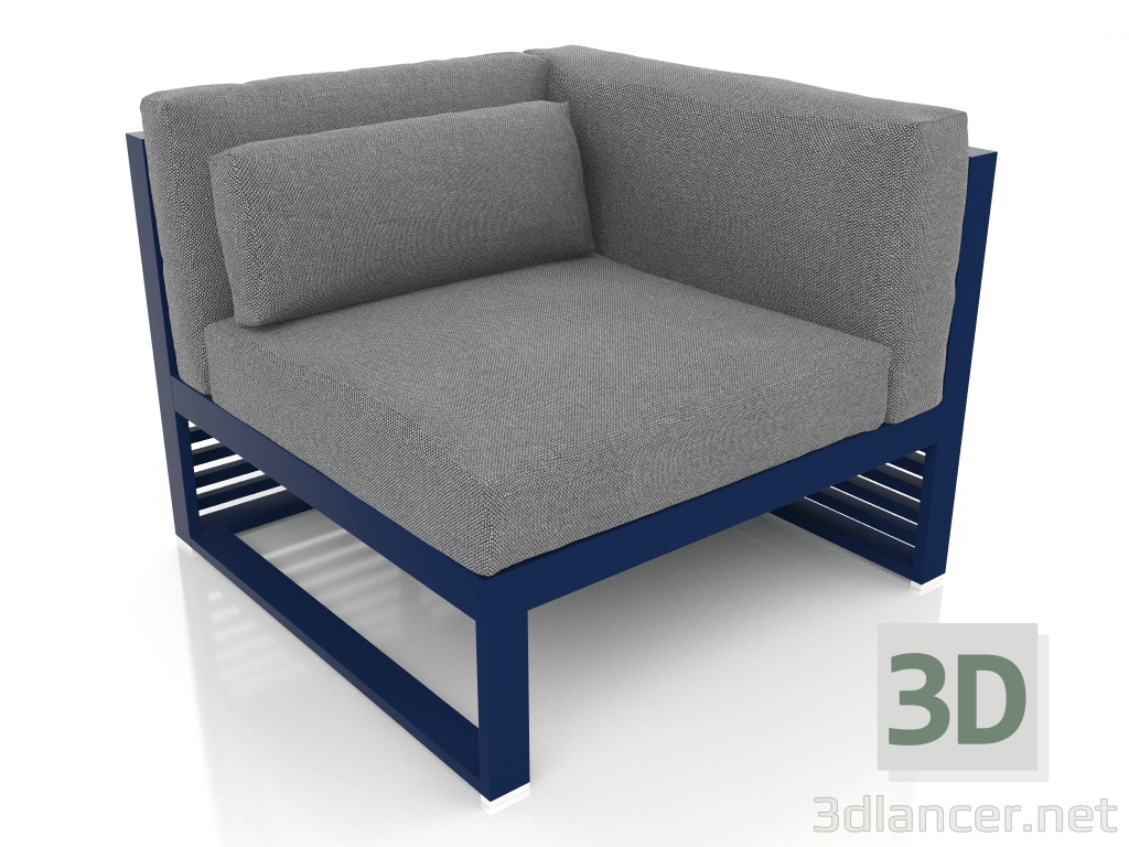modèle 3D Canapé modulable section 6 droite (Bleu nuit) - preview
