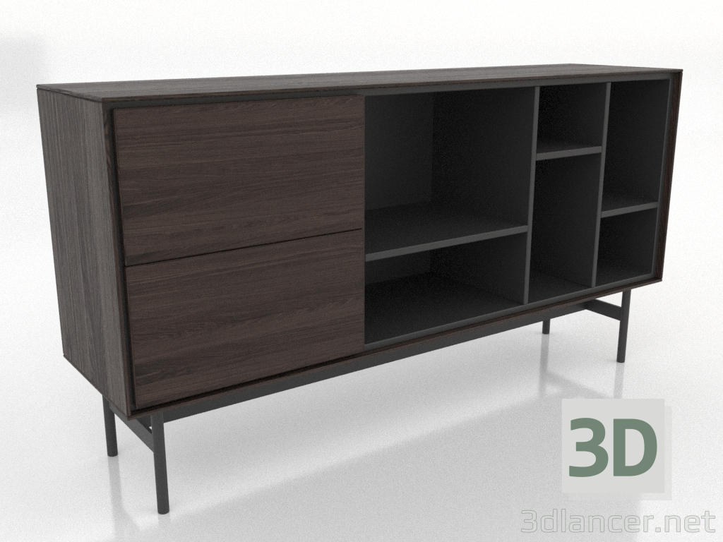 modello 3D Mobile 1 1600x400 mm (frassino noce) - anteprima modello 3D Mobile 1 1600x400 mm (frassino noce) - anteprima