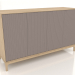modello 3D Mobile TV FARGO con frontali fresati 1600x500x950 mm (platino, rovere schiarito, opzione 2) - anteprima