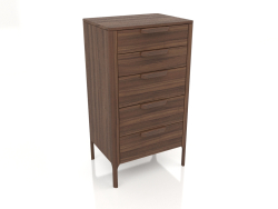 Tall chest of drawers, walnut veneer finish (60x45x108.4 cm)