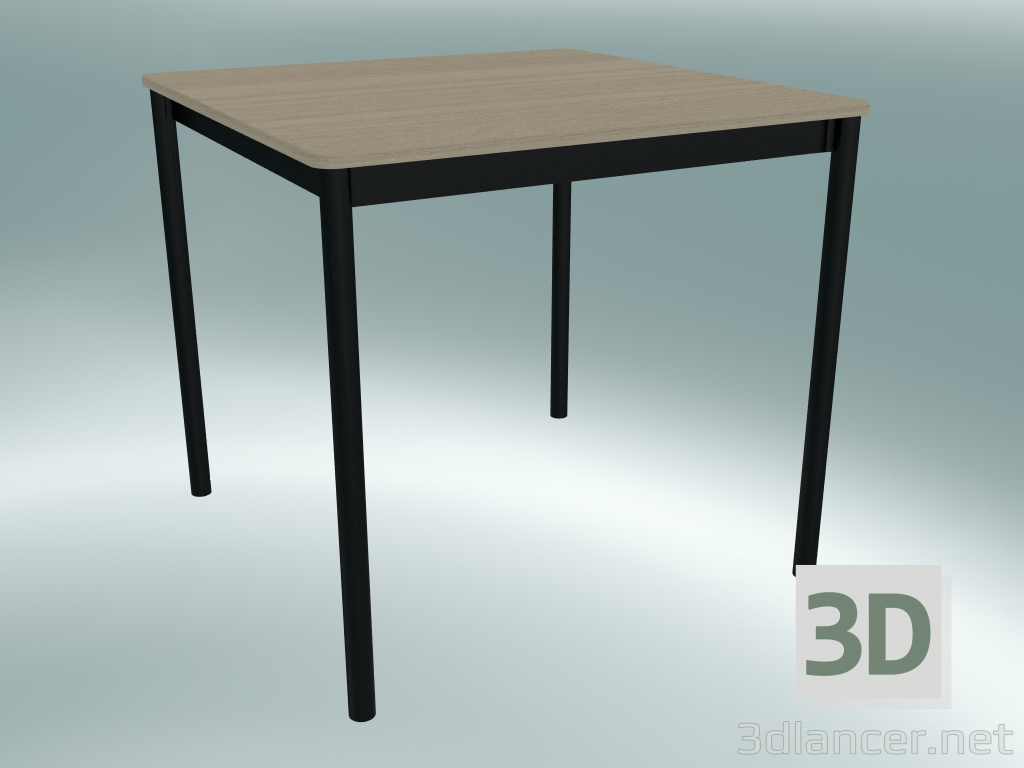 modello 3D Tavolo quadrato Base 80X80 cm (Rovere, Nero) - anteprima