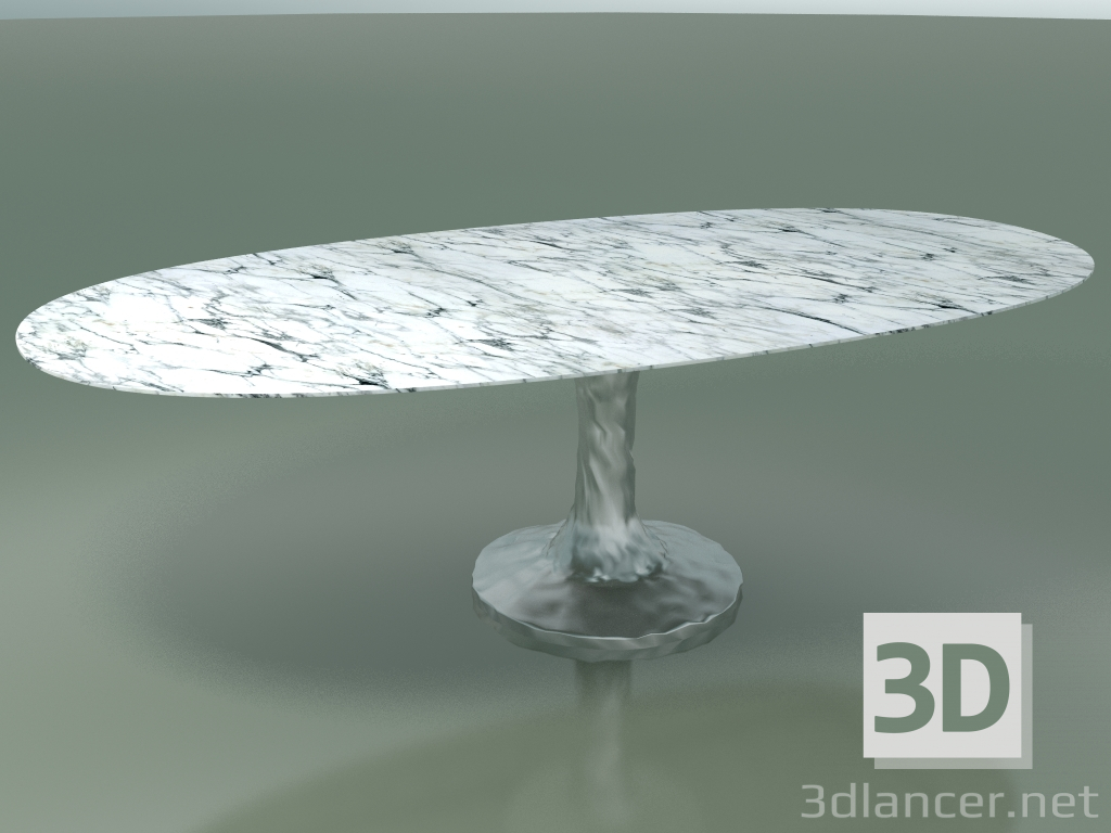 modello 3D Tavolo da pranzo ovale (137, marmo bianco di Carrara) - anteprima