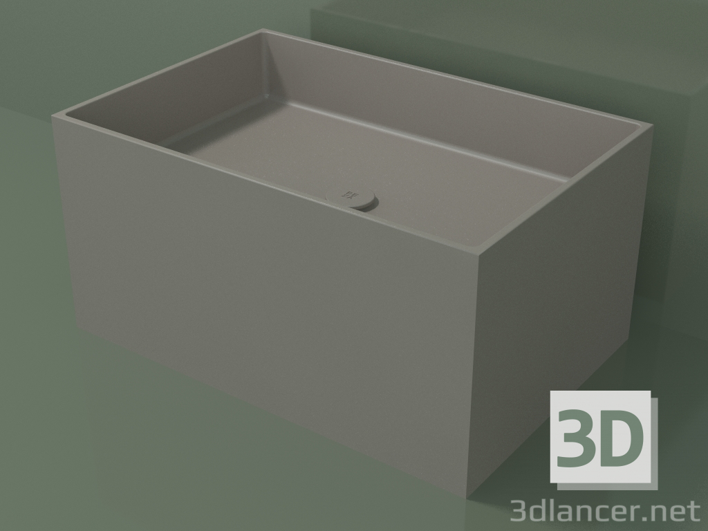 3D Modell Arbeitsplatte Waschbecken (01UN42301, Ton C37, L 72, P 48, H 36 cm) - Vorschau