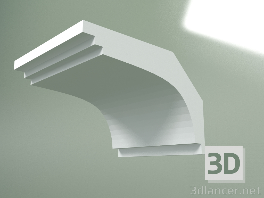 modello 3D Cornicione in gesso (zoccolo a soffitto) KT199 - anteprima