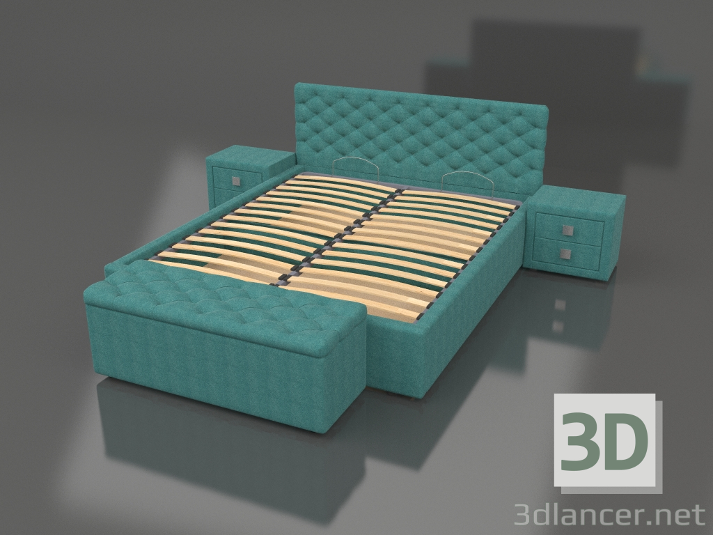 3D Modell Kalinka-Bett mittelgroß - Vorschau