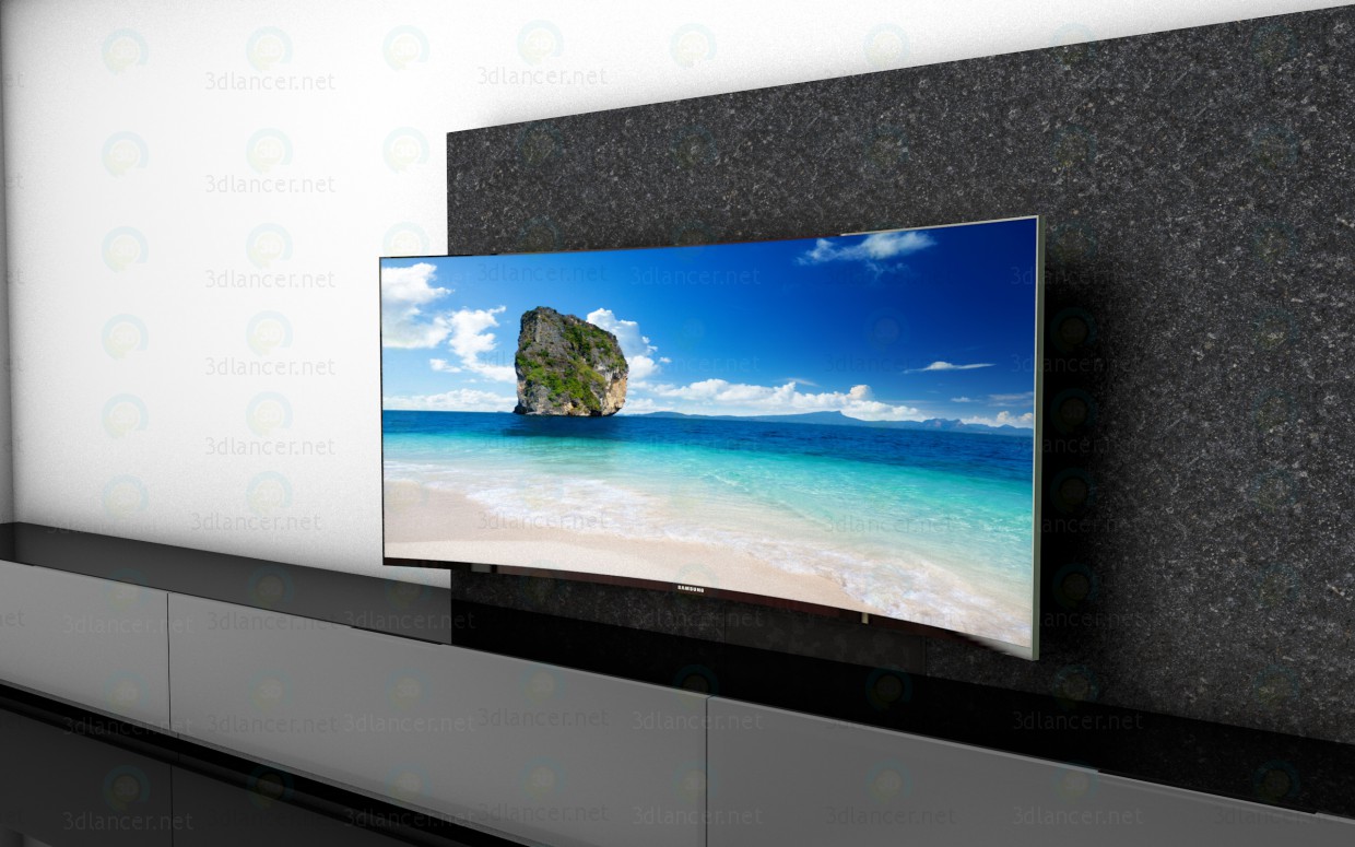 modello 3D Curvo Tv 21x9 - anteprima