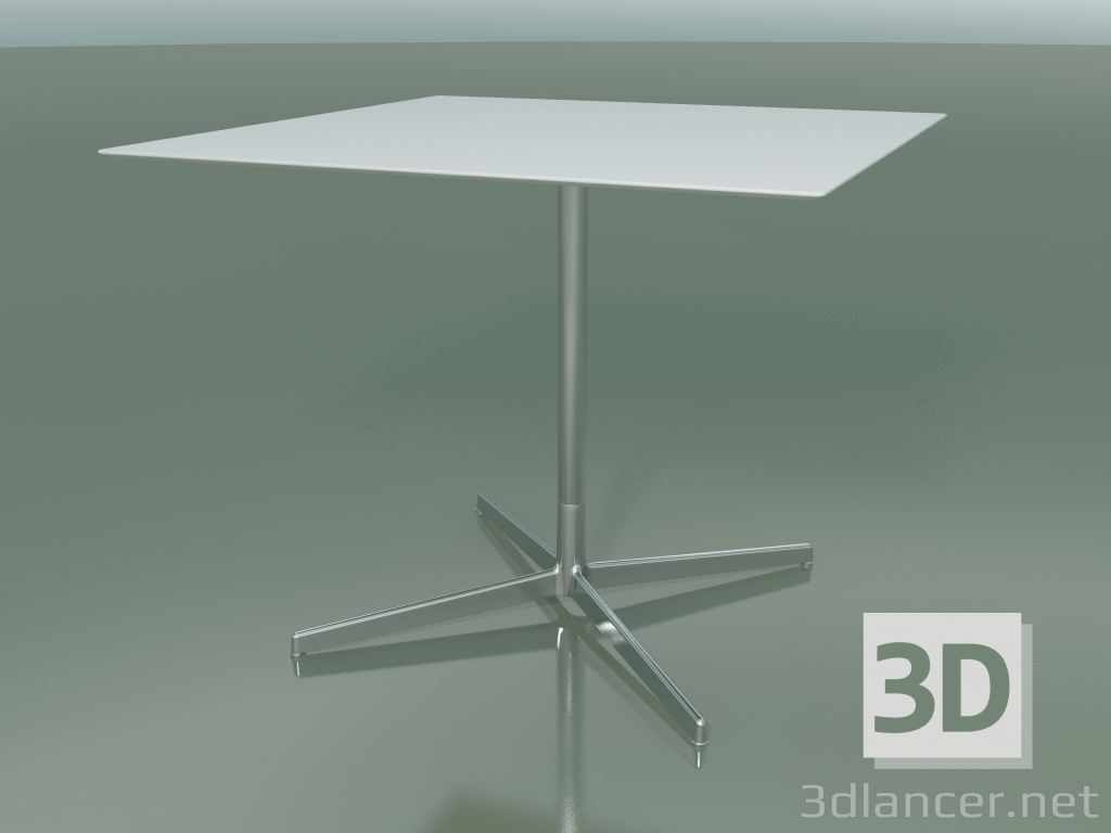 modello 3D Tavolo quadrato 5551 (H 72.5 - 89x89 cm, Bianco, LU1) - anteprima