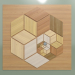3d model Wooden panel 3D cube 1 - preview