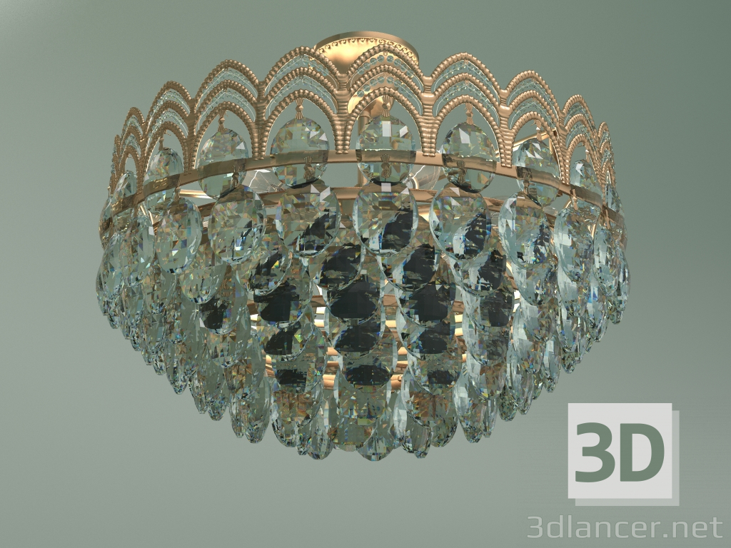 modello 3D Lampadario a sospensione 3649-6 (cristallo Strotskis trasparente oro) - anteprima