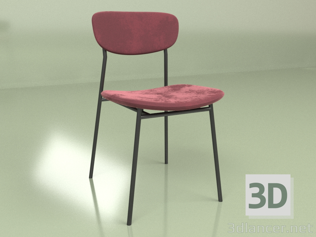modello 3D Sedia Madrid (bordeaux) - anteprima
