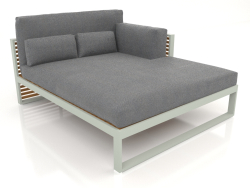 Sofá modular XL, seção 2 direita, encosto alto, madeira artificial (cinza cimento)