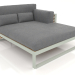 3D modeli XL modüler kanepe, sağ bölme 2, yüksek arkalık, suni ahşap (Çimento grisi) - önizleme
