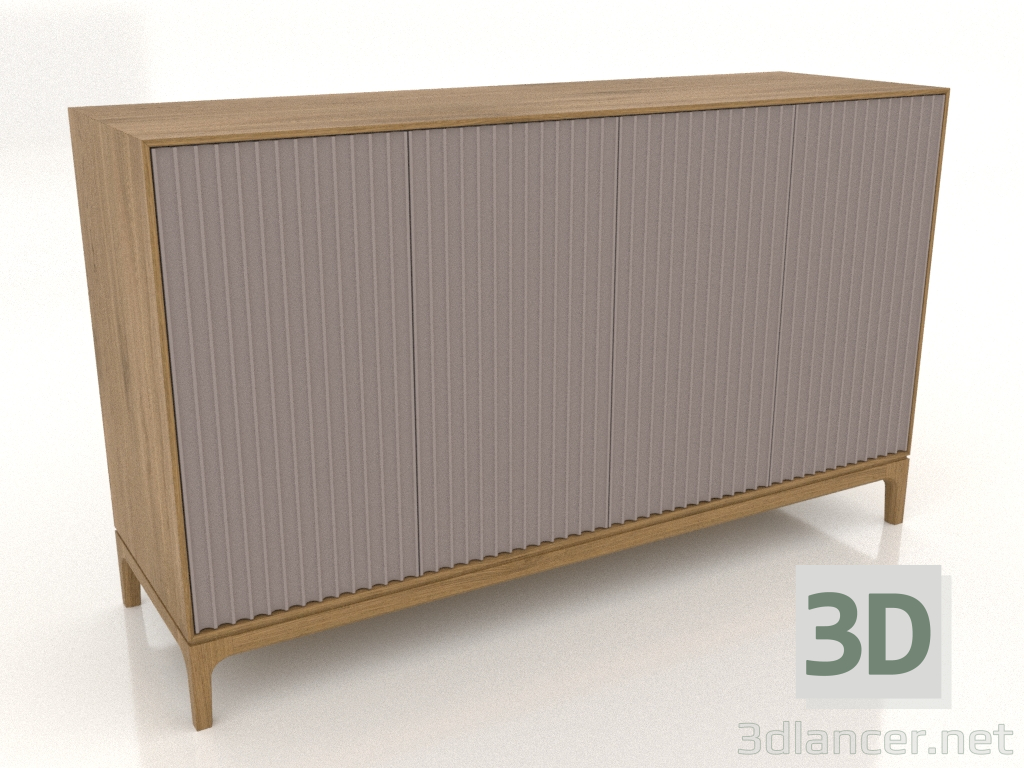 3D modeli TV sehpası FARGO frezelenmiş cepheli 1600x500x950 mm (platin, doğal meşe, seçenek 2) - önizleme