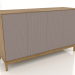 3D modeli TV sehpası FARGO frezelenmiş cepheli 1600x500x950 mm (platin, doğal meşe, seçenek 2) - önizleme