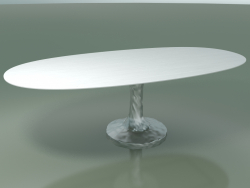 Ovaler Esstisch (137, glänzend weiß)