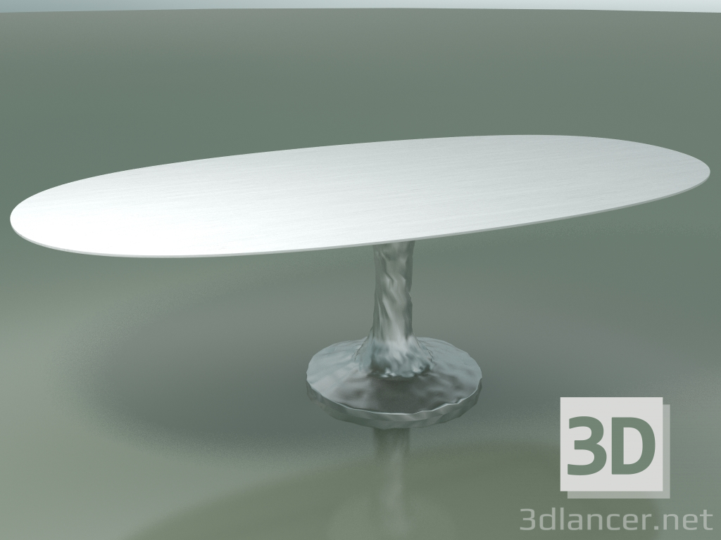 modèle 3D Table à manger ovale (137, blanc brillant) - preview