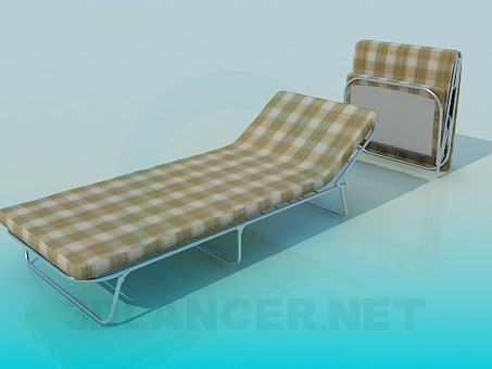 3d model Folding bed with mattress - preview 3d model Folding bed with mattress - preview