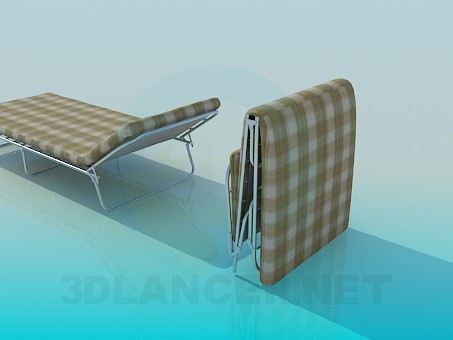 3d model Folding bed with mattress - preview 3d model Folding bed with mattress - preview
