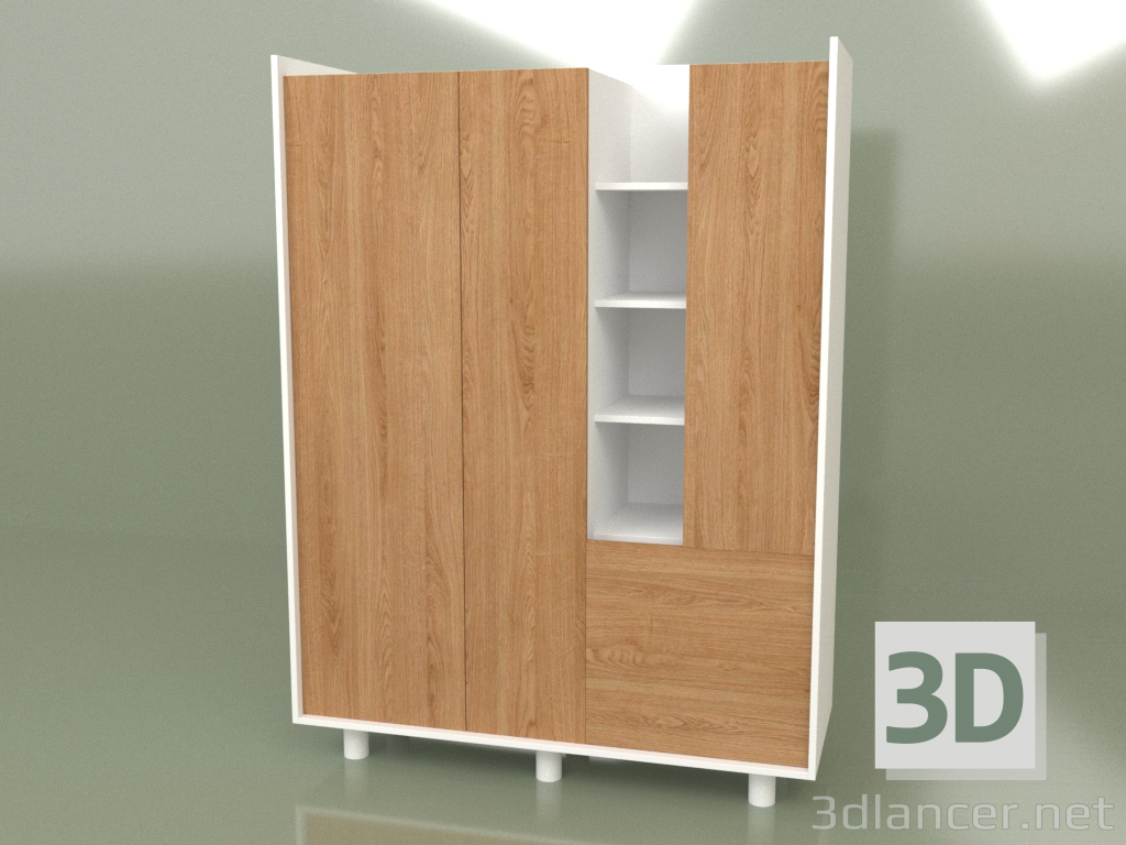 3D Modell Max Kleiderschrank mit Schubladen (30131) - Vorschau