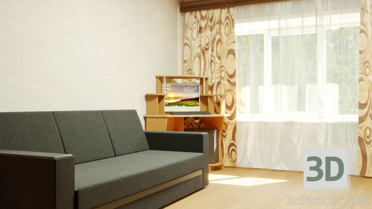 Wohnzimmer 3D-Modell kaufen - Rendern