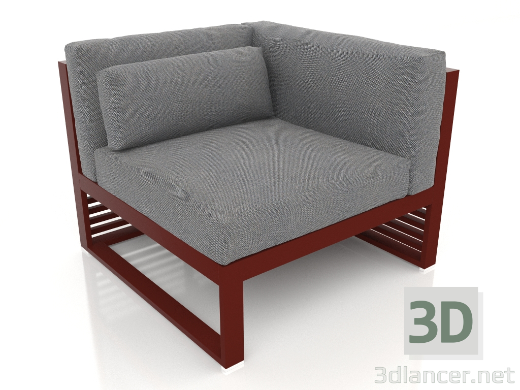 Modelo 3d Sofá modular, secção 6 direita (Vinho tinto) - preview