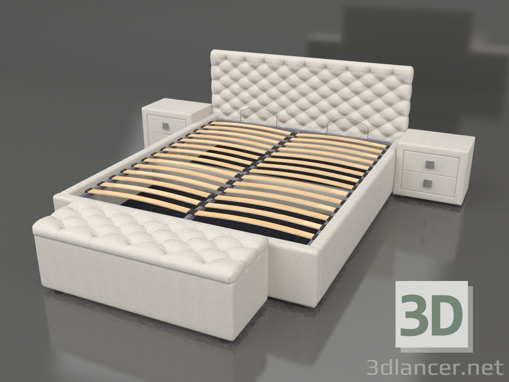3d модель Кровать Калинка мало – превью