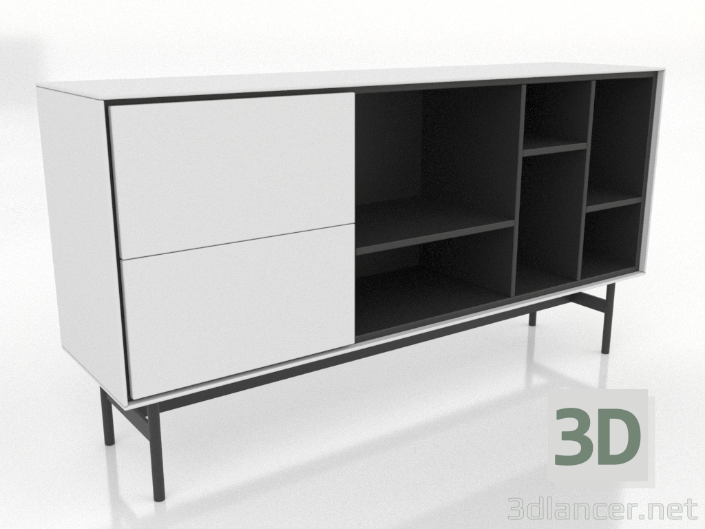 modello 3D Mobile 1 1600x400 mm (bianco) - anteprima modello 3D Mobile 1 1600x400 mm (bianco) - anteprima