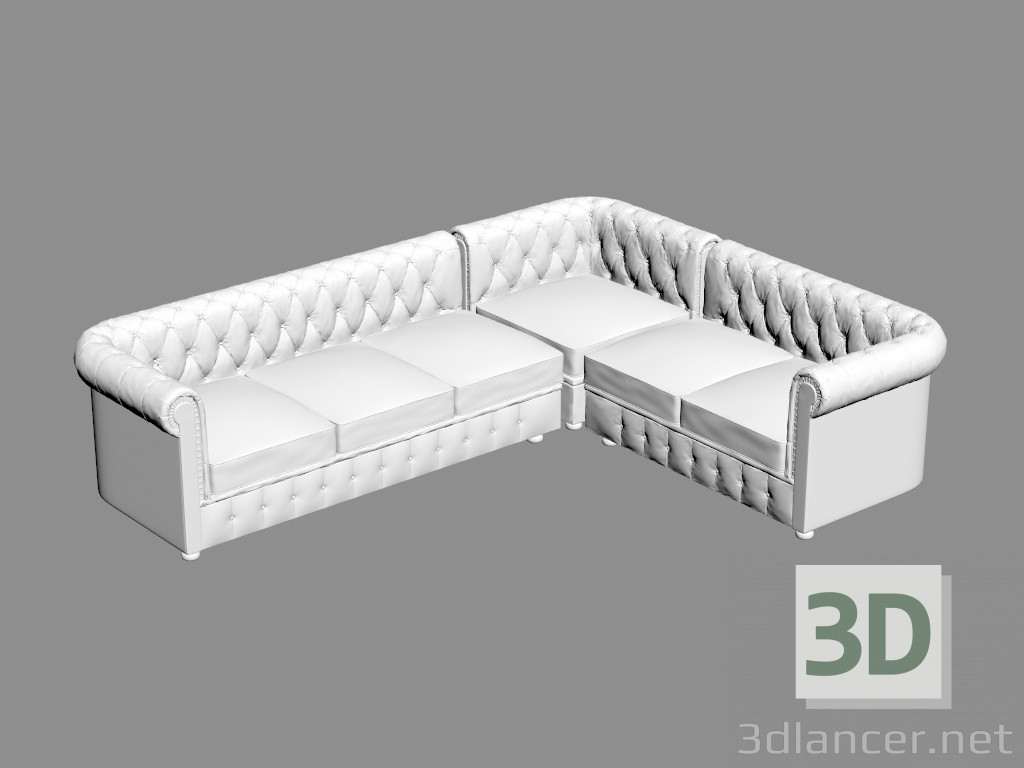3d модель Угловой диван 05 Честер – превью